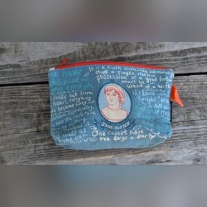 Jane Austen Blue Canvas Pouch